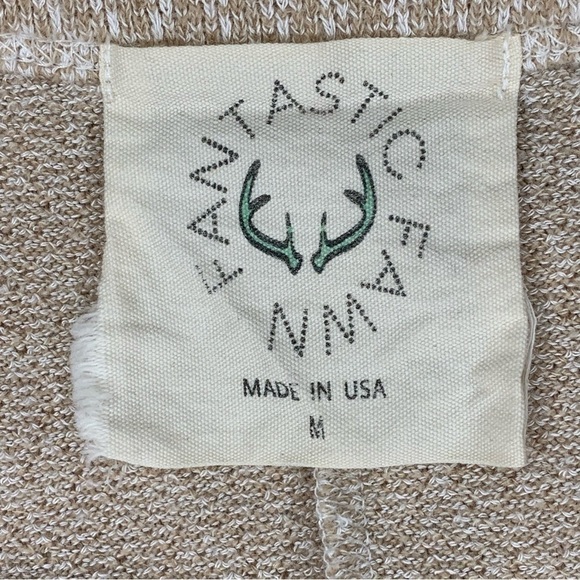 M Fantastic Fawn Beige Knit Cutout Sleeve Top Short Sleeve Stretch Medium 8 10 - Picture 4 of 7